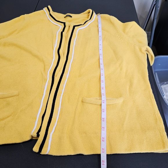 Talbots Womens Charming Knit Cardigan Plus Size Yellow Vibrant Feminine Mature - Picture 9 of 10